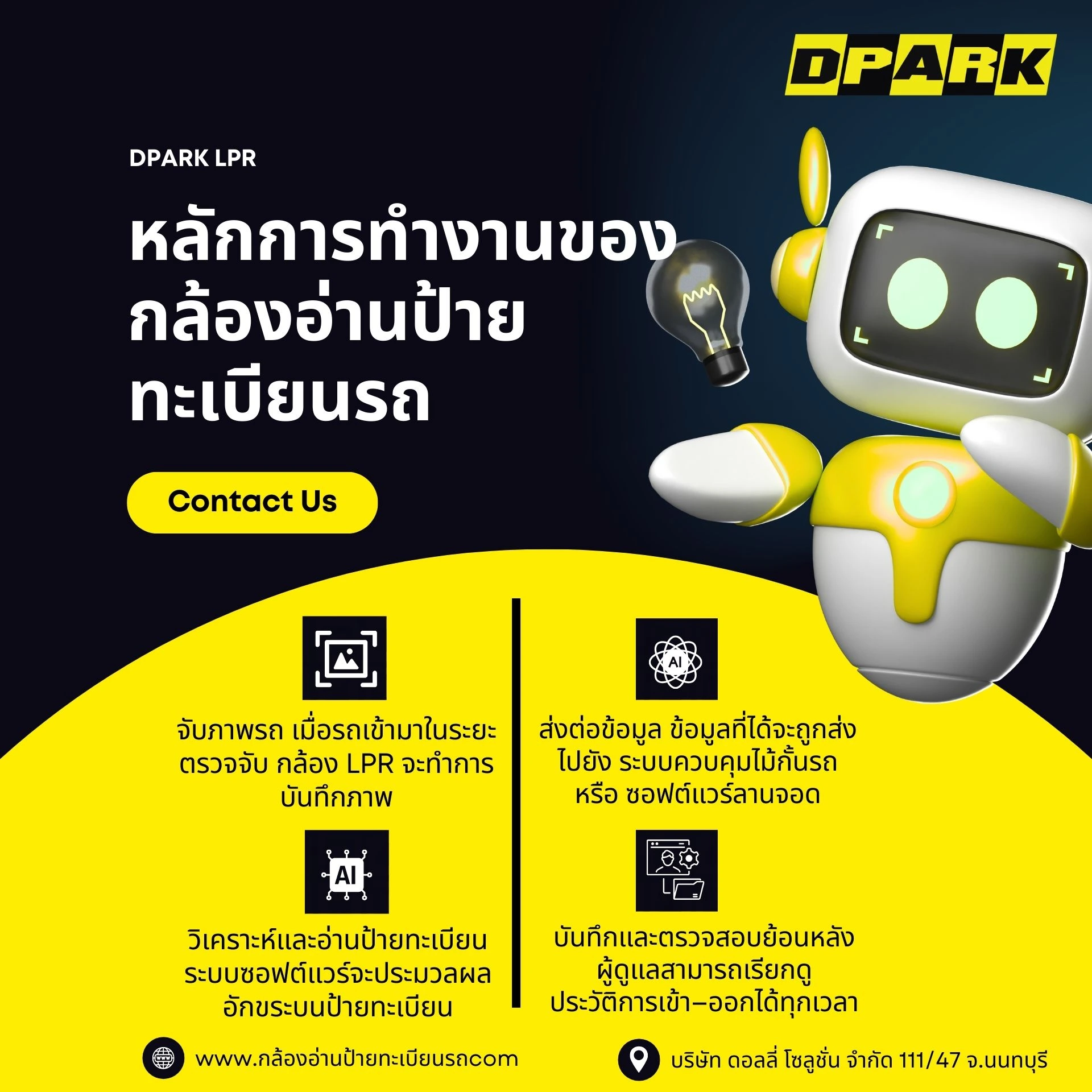 หลักการทำงานของกล้องอ่านป้ายทะเบียนรถ